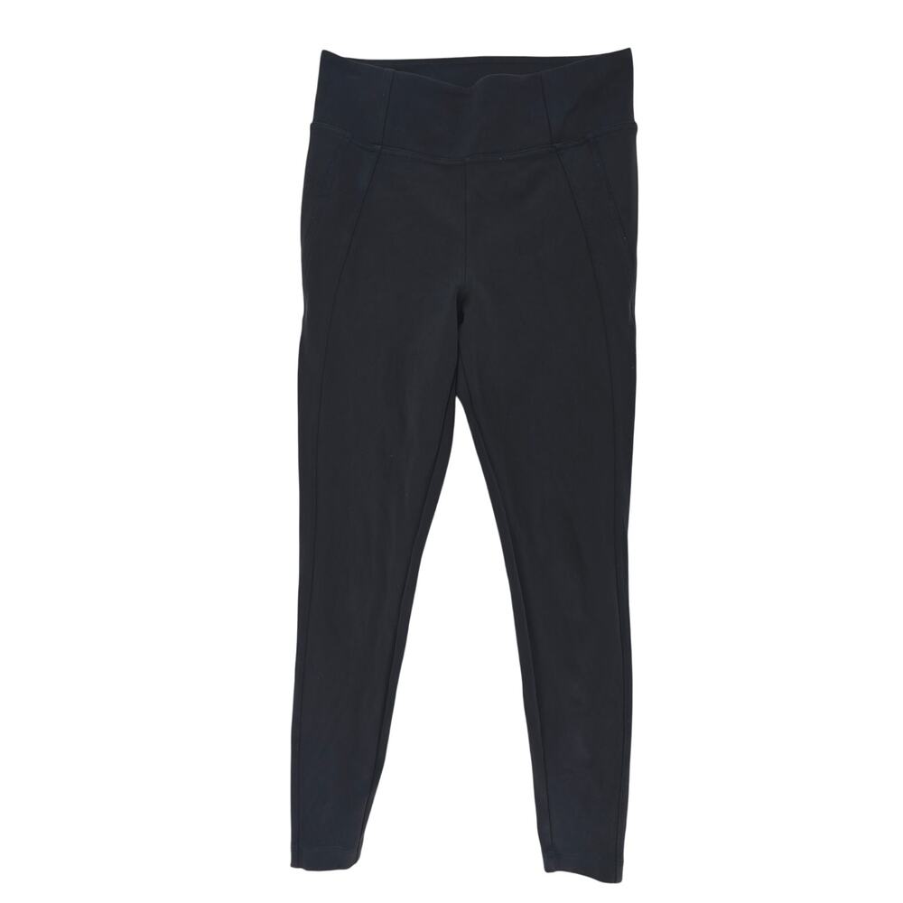 Athleta Pull On High Waist Zipper Ankle Pants Black S